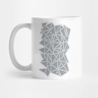 Abstract Shattered Grey and White Mug